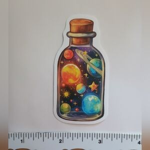 15/$15 Jar Nature Planets Moons Galaxy Space Moon Scene Decal Sticker Phone Art